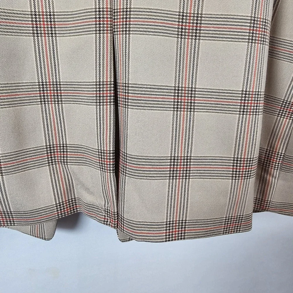 The Limited Size 14 Longline Tan plaid Lined Blazer Career Preppy Academic NWT